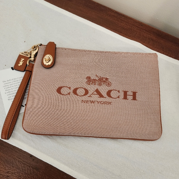 Coach 1941 Jacquard Turnlock Pouch 26 NWT Burnished Amber - Picture 1 of 5